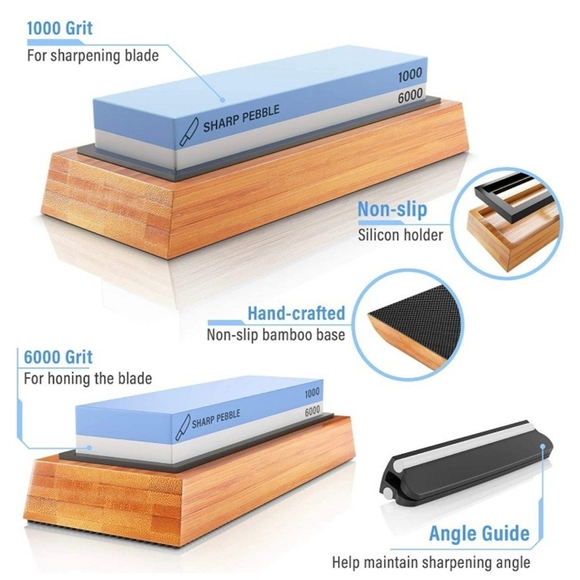 NEW Premium Whetstone Knife Sharpening Stone 2-Side Grit (1000/6000) Waterstone - Picture 2 of 12